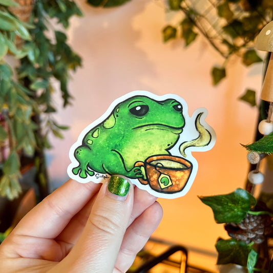 Frog Tea Clear Sticker