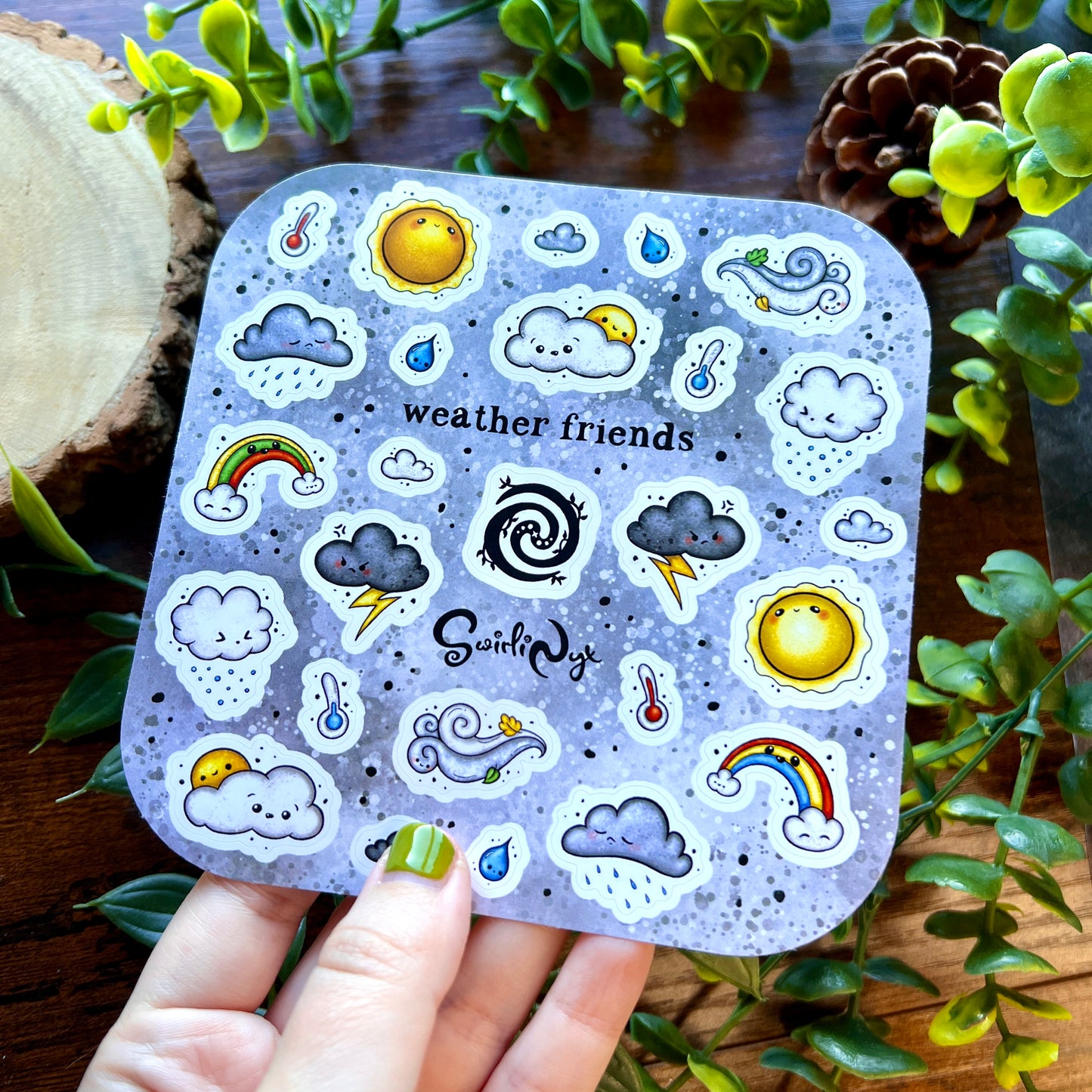 Grey Weather Friends Sticker Sheet