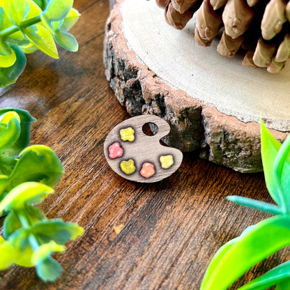 Woodland Paint Palette Wooden Pin