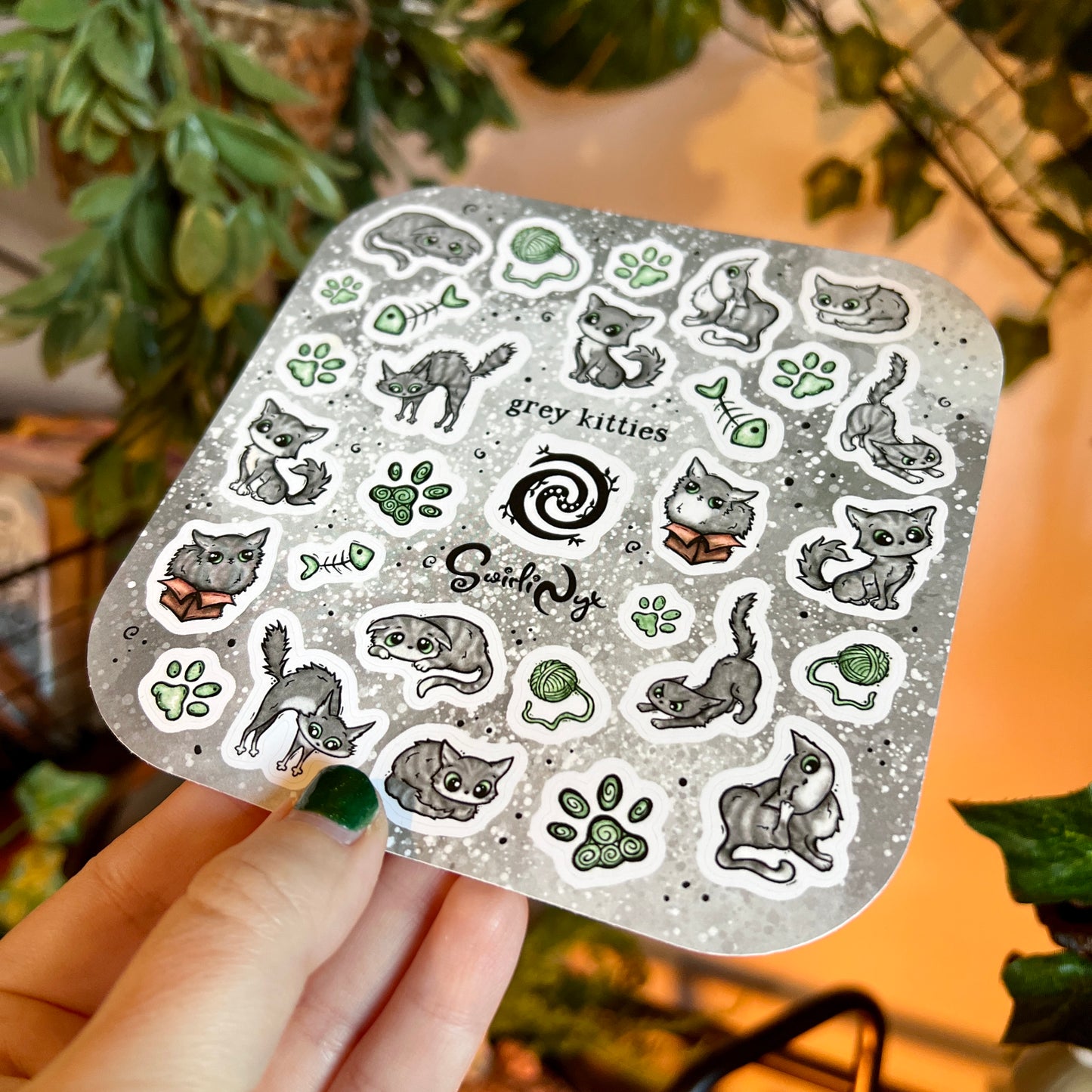 Grey Kitties Sticker Sheet