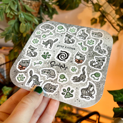 Grey Kitties Sticker Sheet