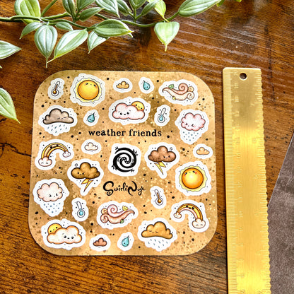 Sepia Weather Friends Sticker Sheet