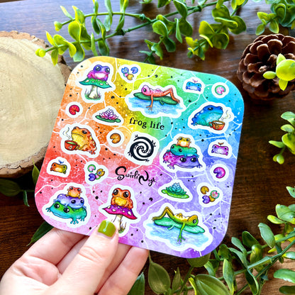 Rainbow Frog Life Sticker Sheet
