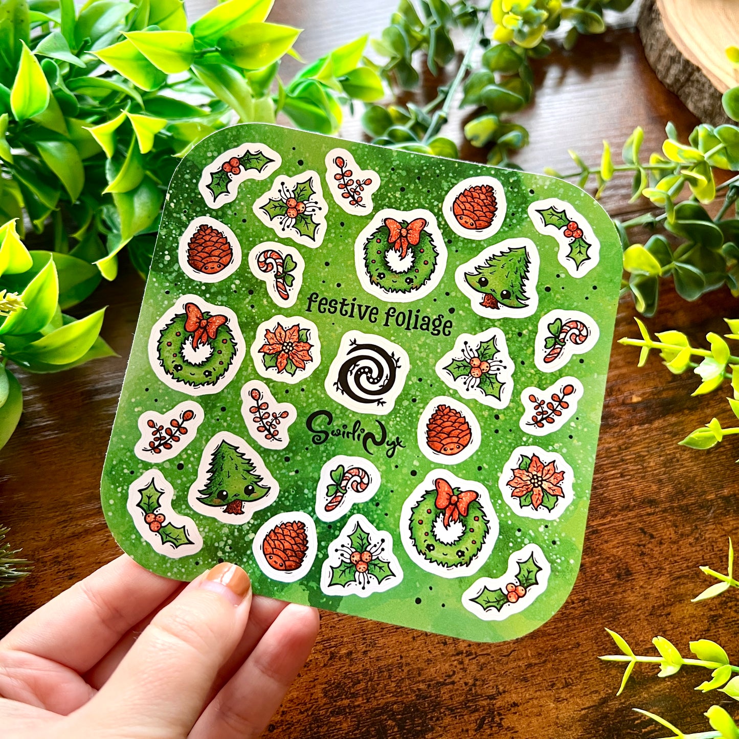 Festive Foliage Green Sticker Sheet