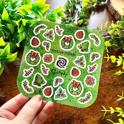 Festive Foliage Green Sticker Sheet