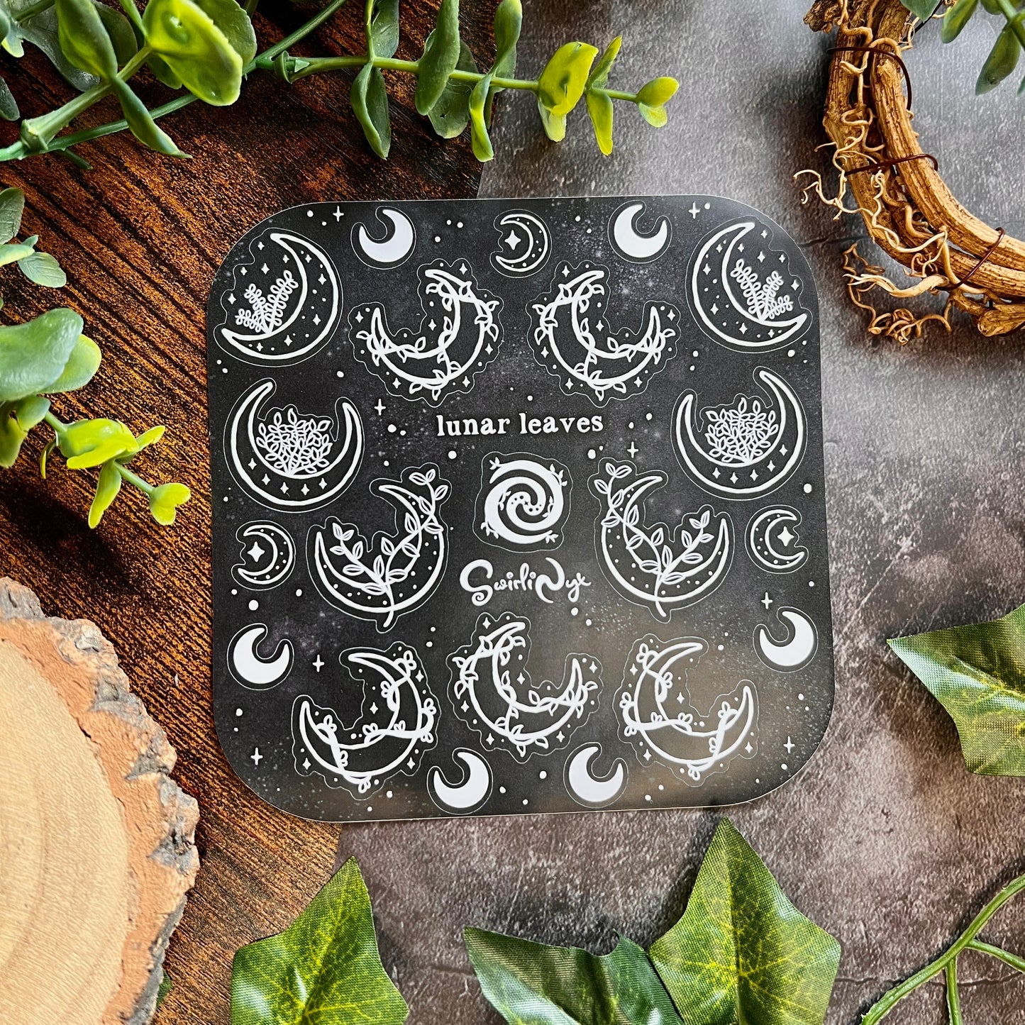 Dark Lunar Leaves Sticker Sheet