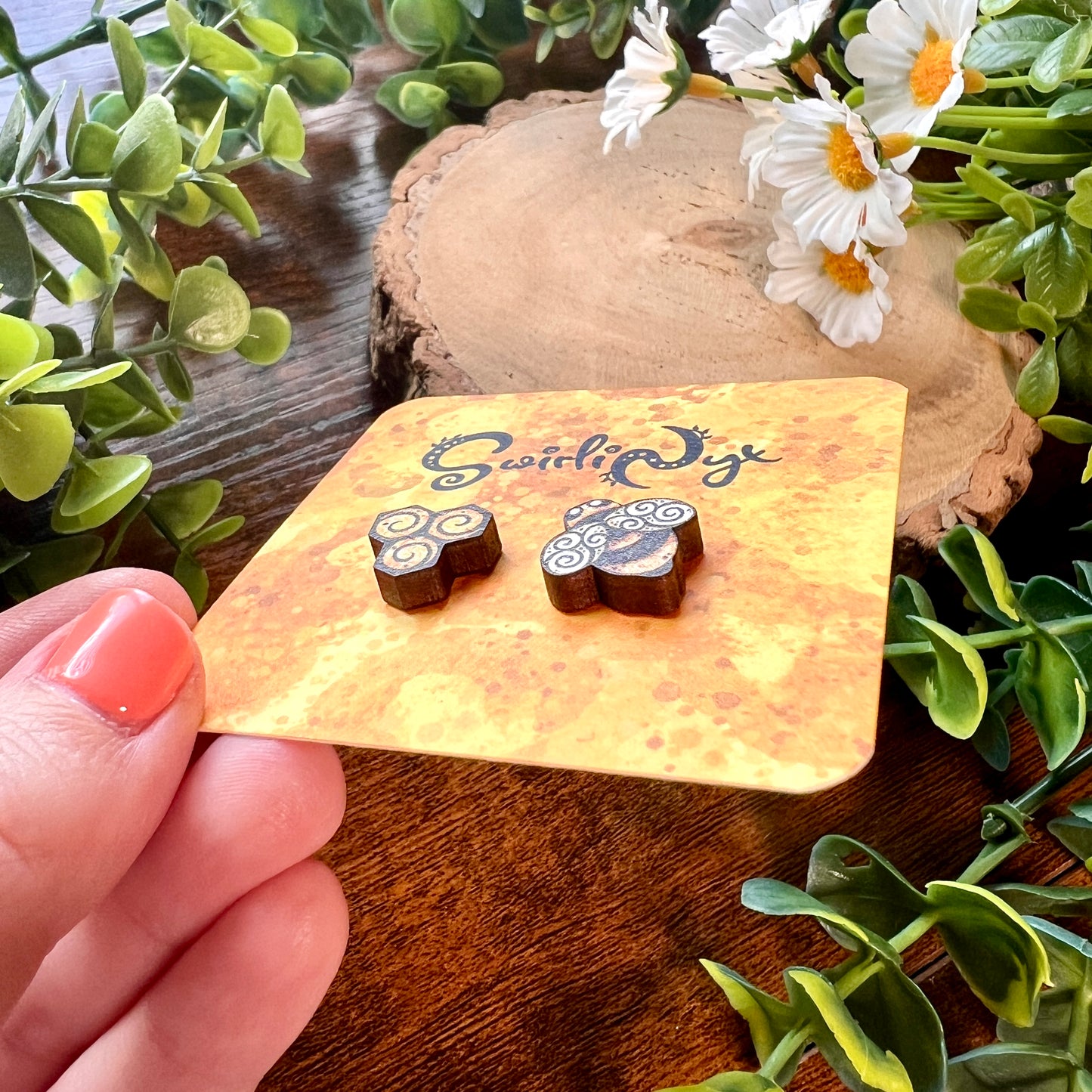 Spring Wooden Earrings 2 for £15