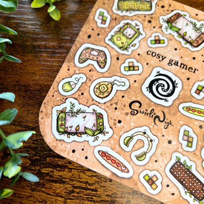 Neutral Cosy Gamer Sticker Sheet