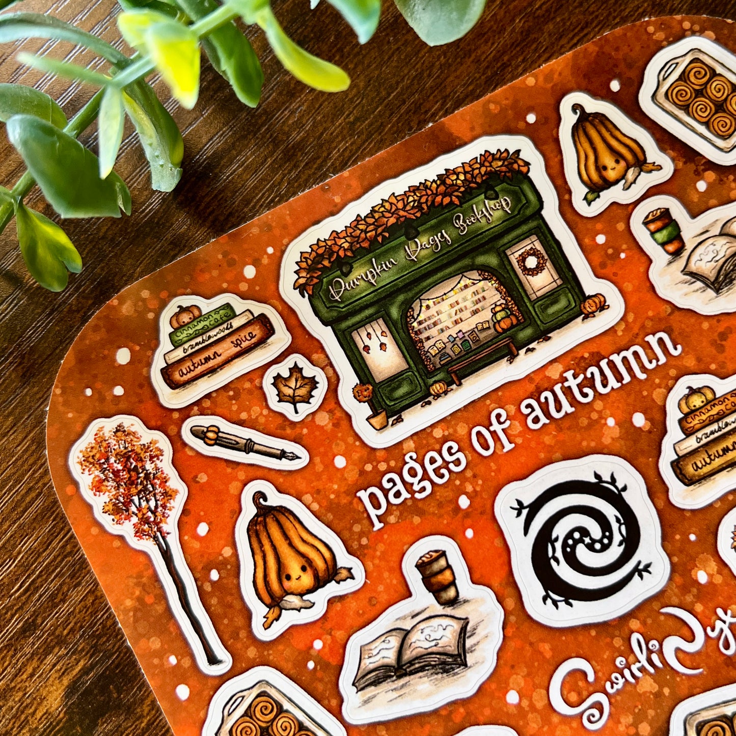 Pages of Autumn Orange Sticker Sheet
