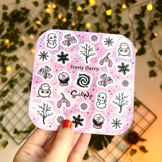 Pink Frosty Flurry Sticker Sheet