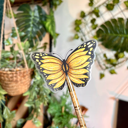 Sunflower Butterfly Clear Sticker
