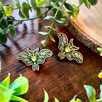 Lunie the Moth Wooden Pin