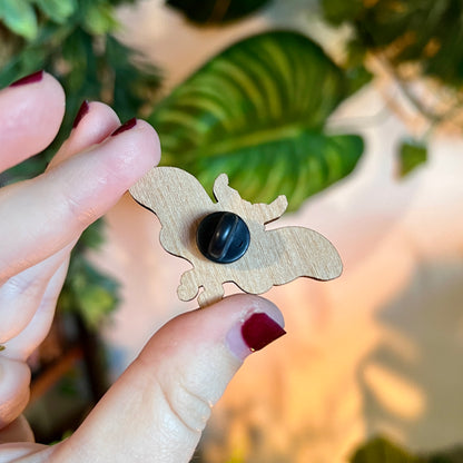 Lunie the Moth Wooden Pin
