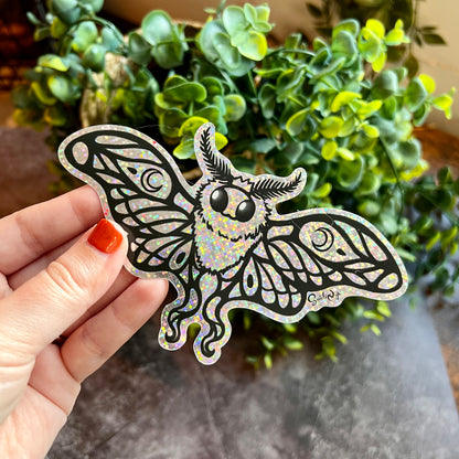 Lunie the Moth Glitter Sticker