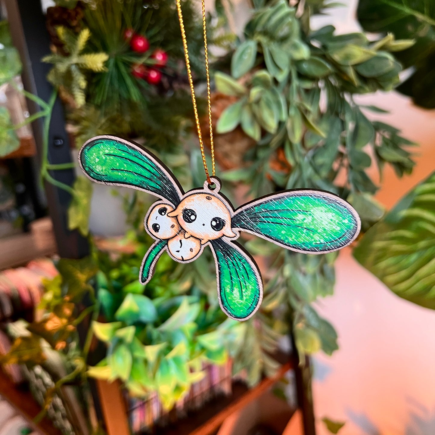 Mistletoe Berries Wooden Christmas Decoration