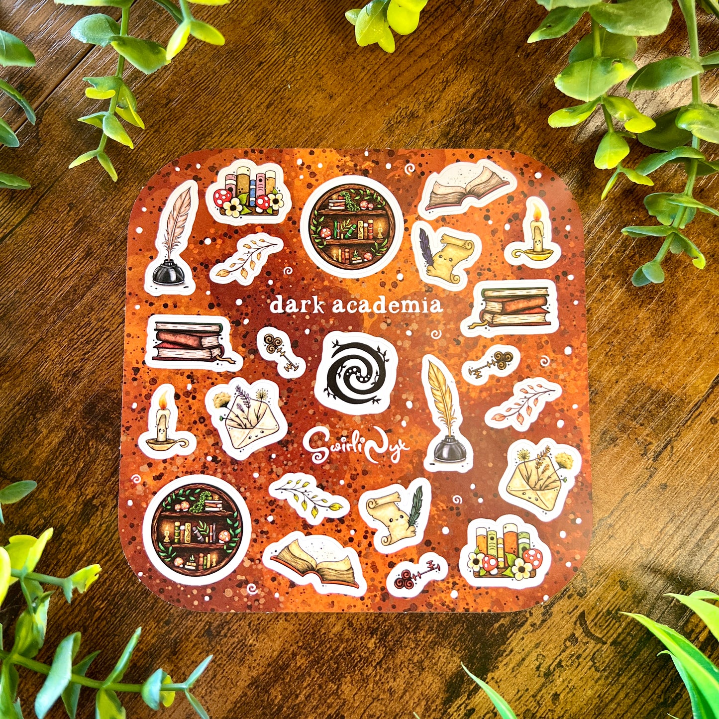 Brown Dark Academia Sticker Sheet