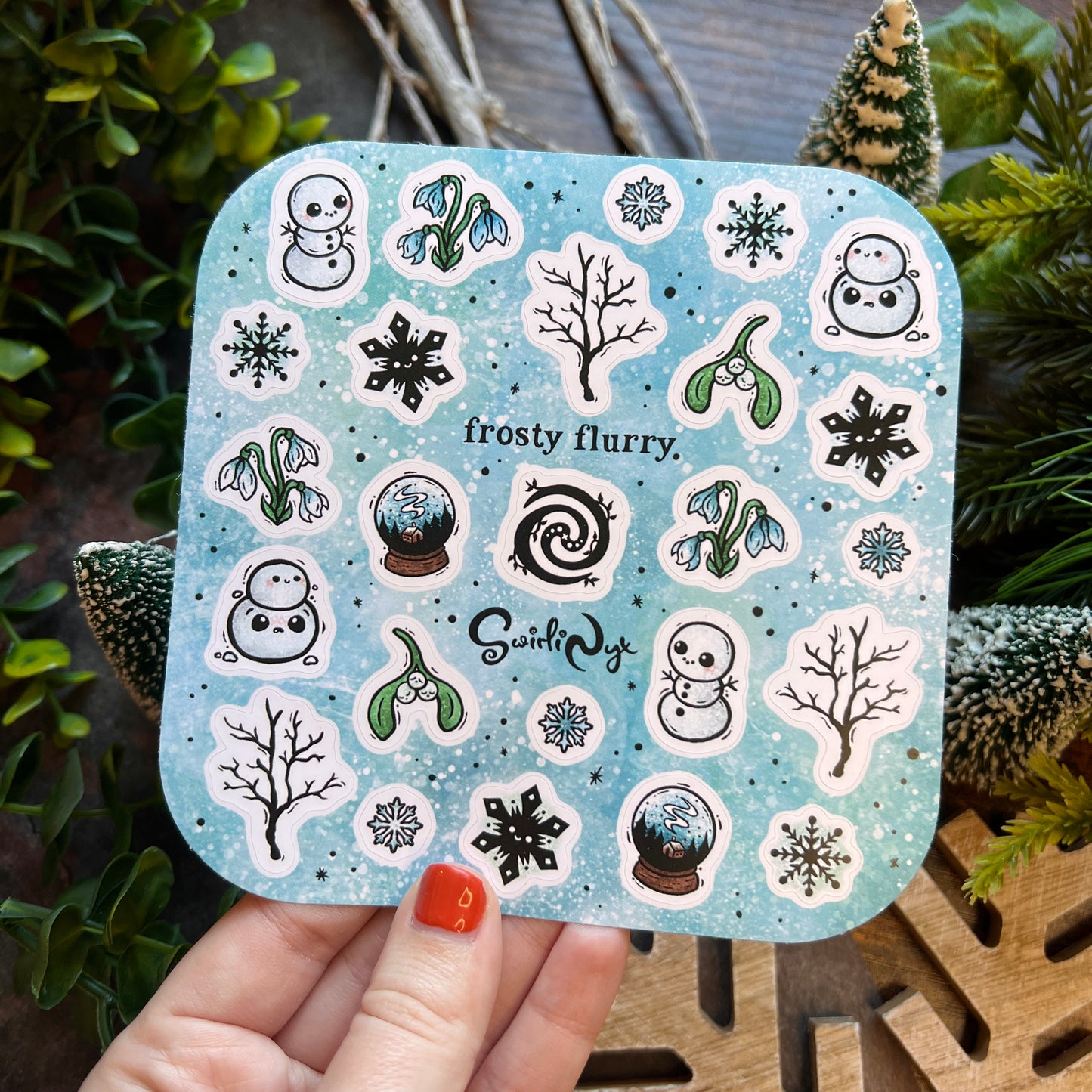 Blue Frosty Flurry Sticker Sheet
