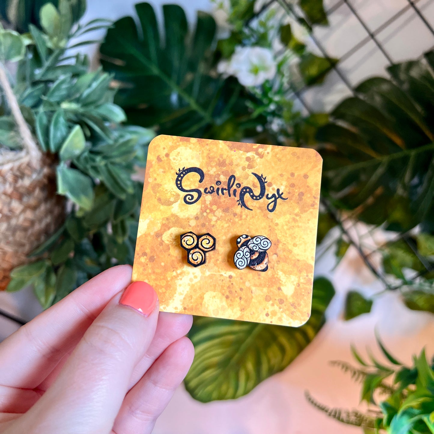Honey Bee Wooden Earrings