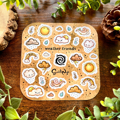 Sepia Weather Friends Sticker Sheet