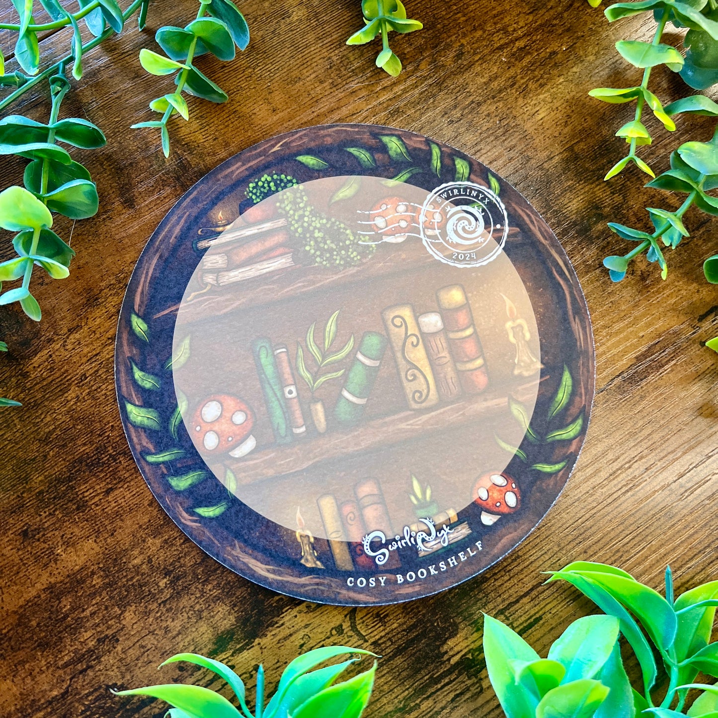 Round Cosy Bookshelf Art Print