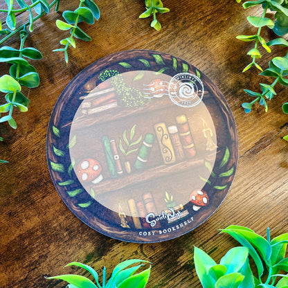 Round Cosy Bookshelf Art Print