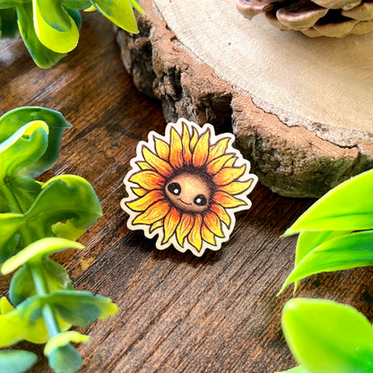 Saffy the Sunflower Wooden Pin