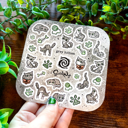 Grey Kitties Sticker Sheet