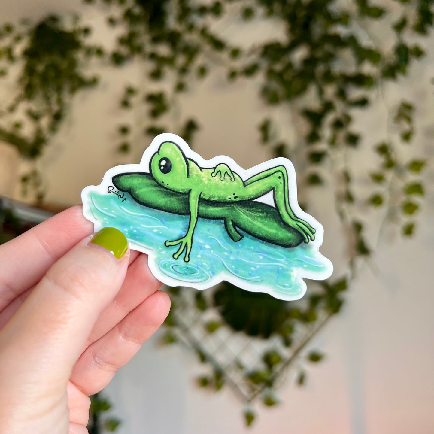 Lilypad Frog Clear Sticker