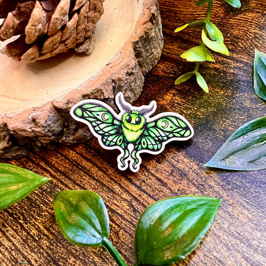 Lunie the Moth Wooden Pin