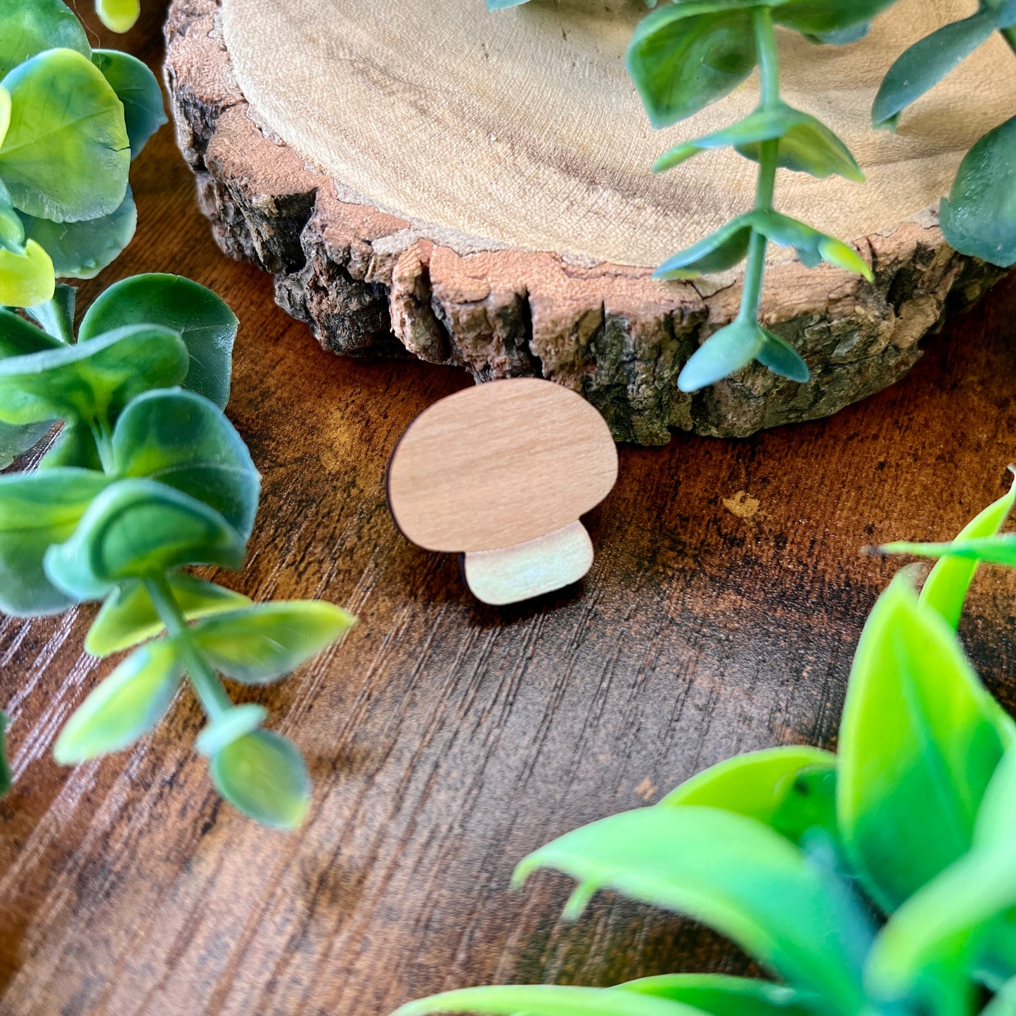Chestnut Mushroom Wooden Pin