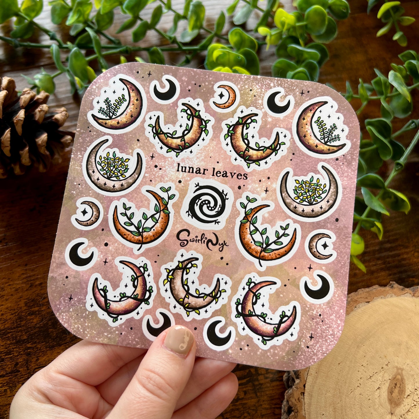 Neutral Lunar Leaves Sticker Sheet
