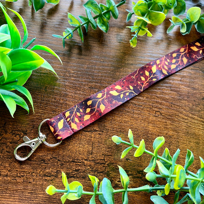 Ruby Leaves Lanyard