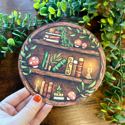 Round Cosy Bookshelf Art Print