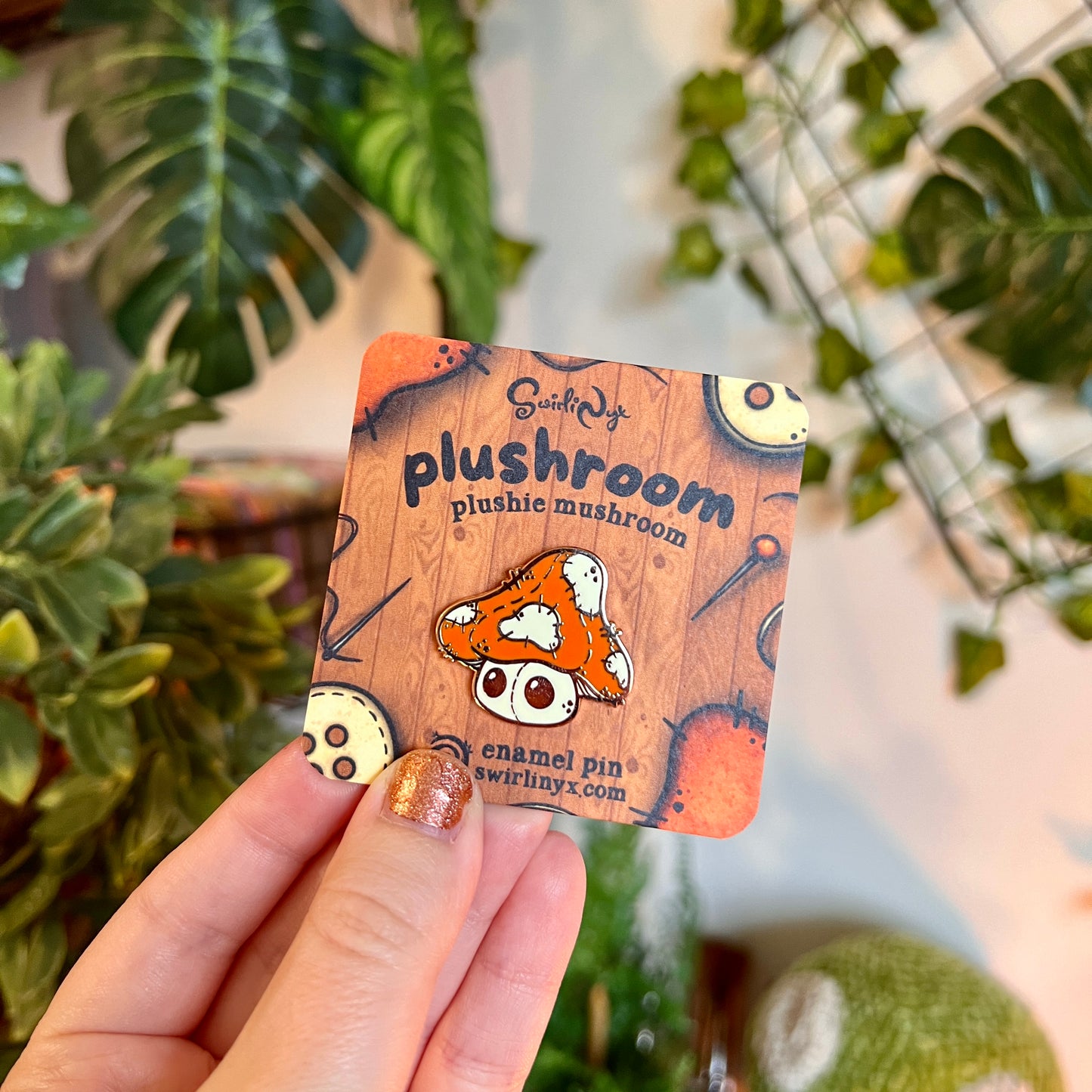 Plushroom the Mushroom Enamel Pin