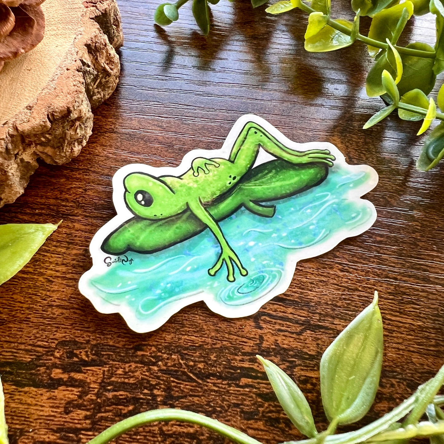 Lilypad Frog Clear Sticker