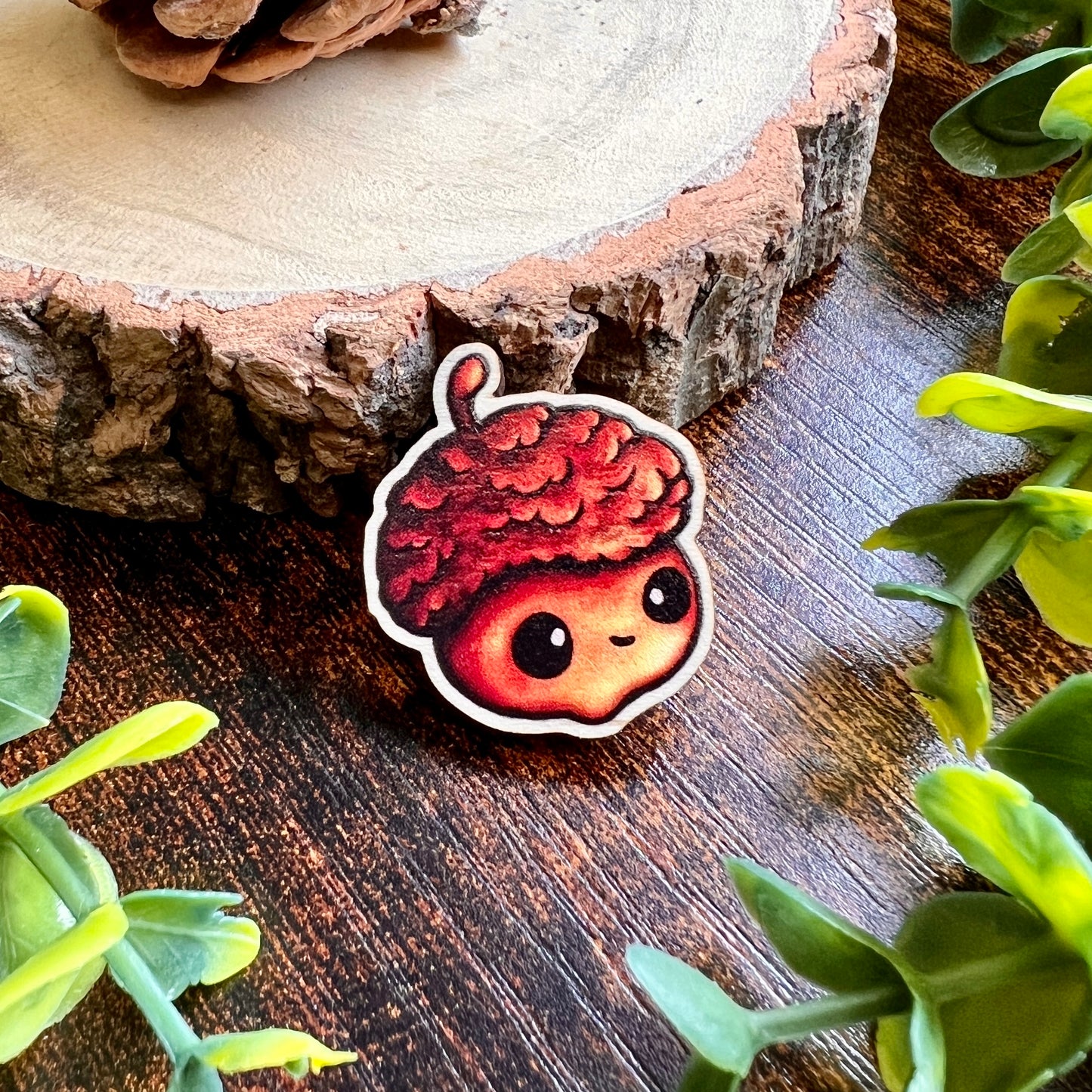 Oakley the Acorn Wooden Pin