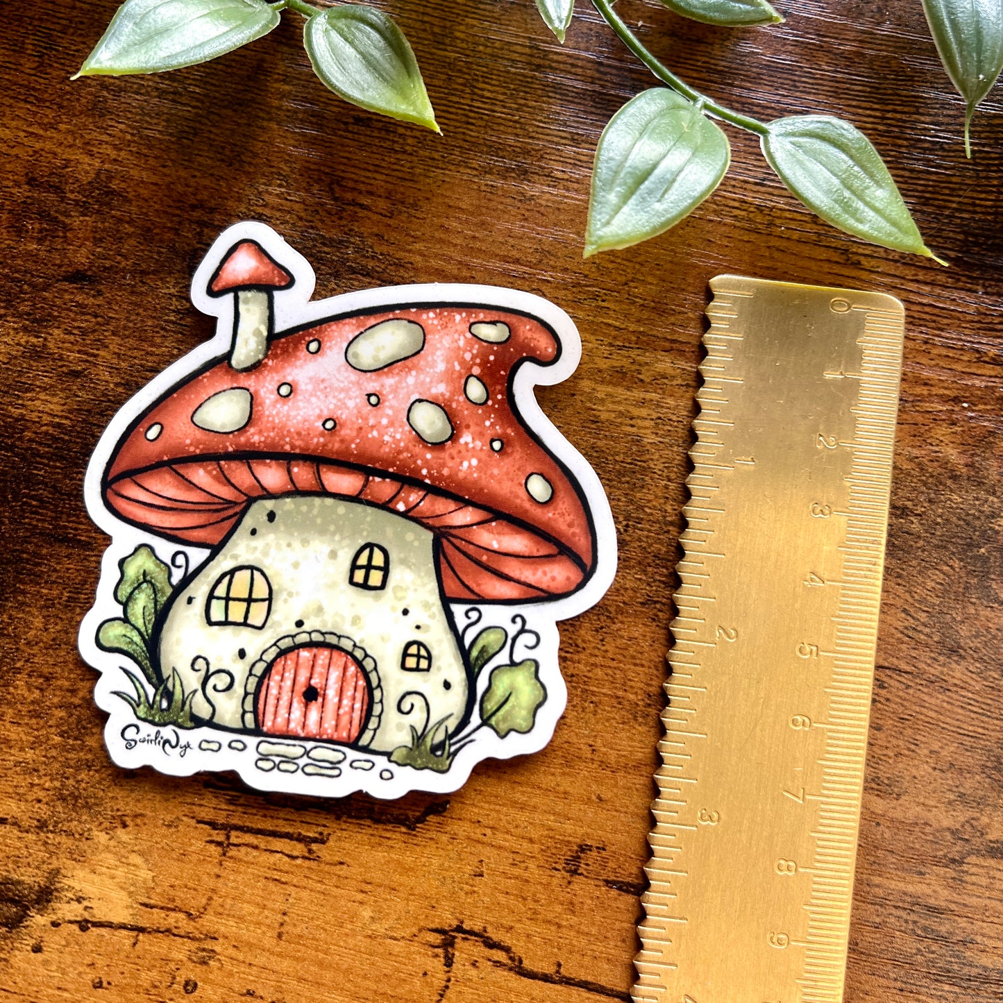 Red Mushroom House Clear Sticker