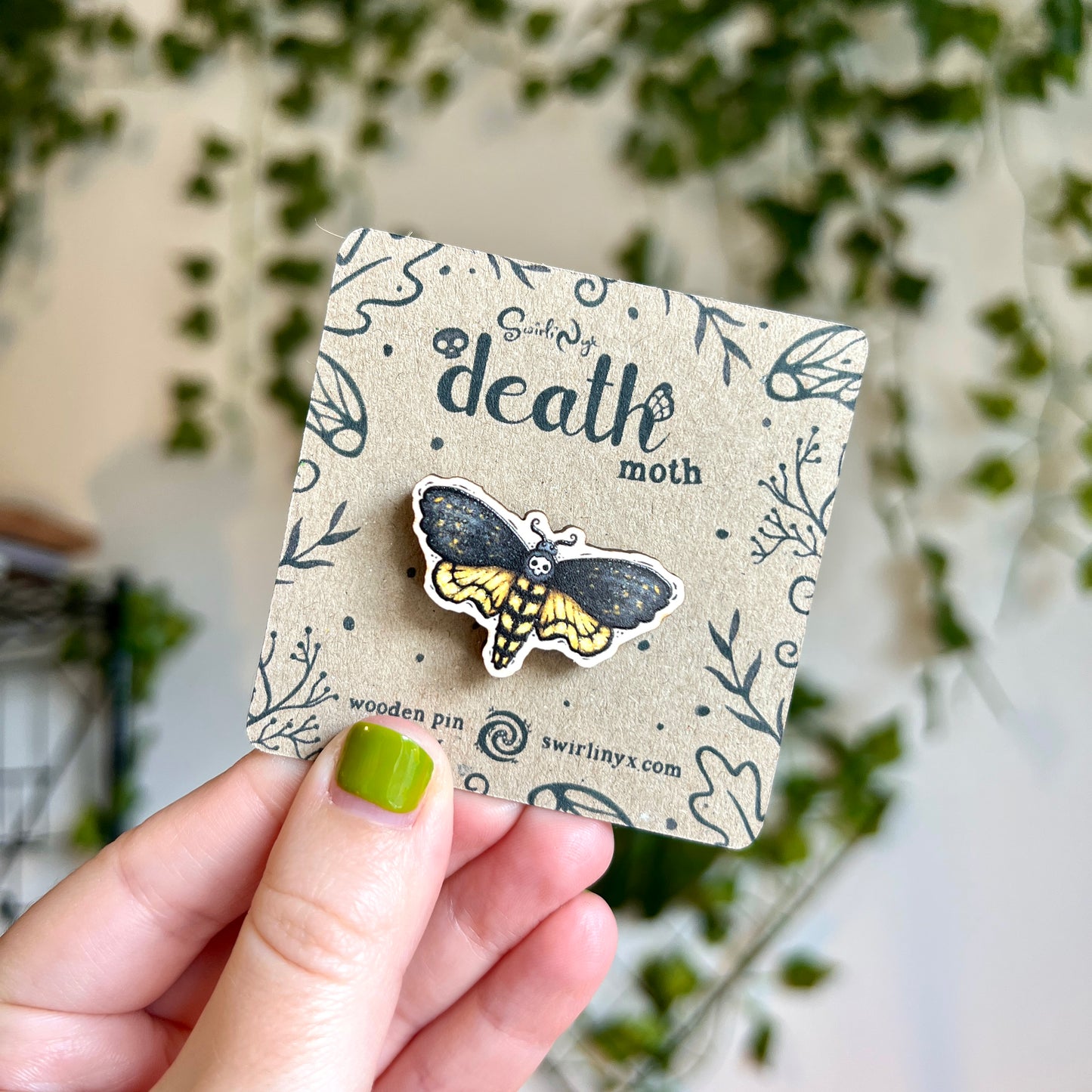 Death Moth Wooden Pin