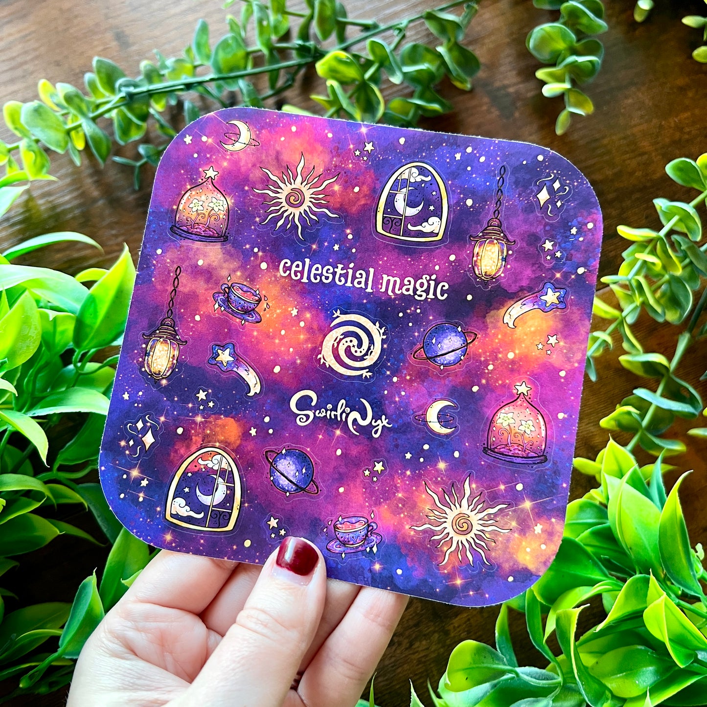 Celestial Magic Purple Sticker Sheet