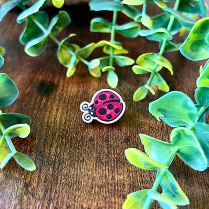 Mini Ladybird Wooden Pin