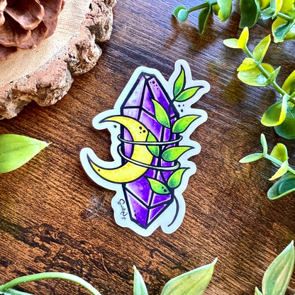 Amethyst Moon Clear Sticker