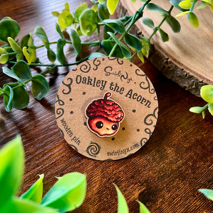 Oakley the Acorn Wooden Pin