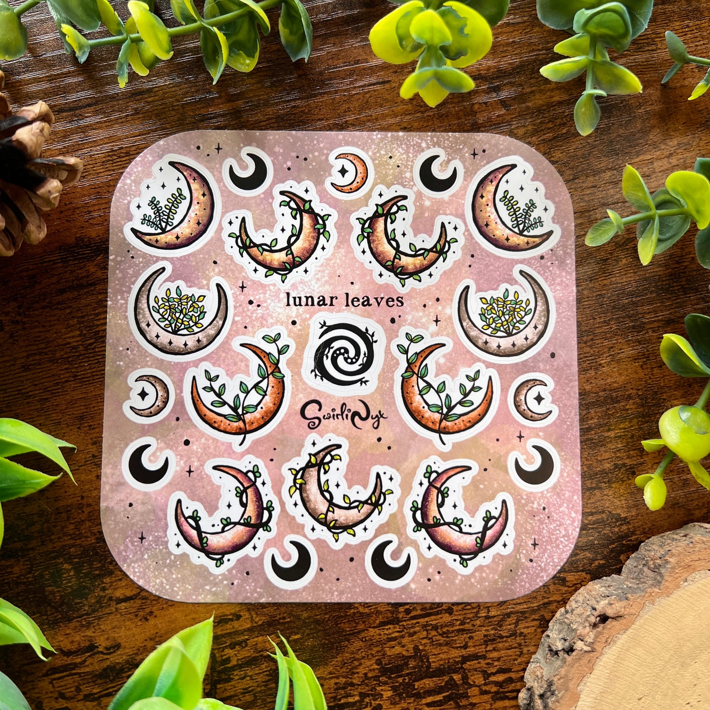Neutral Lunar Leaves Sticker Sheet
