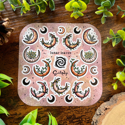Neutral Lunar Leaves Sticker Sheet
