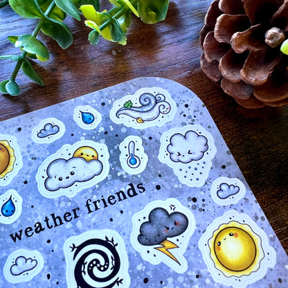 Grey Weather Friends Sticker Sheet