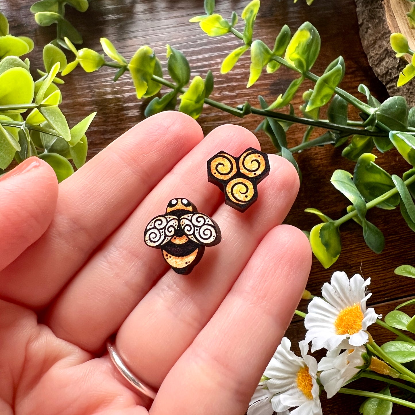 Spring Wooden Earrings 2 for £15