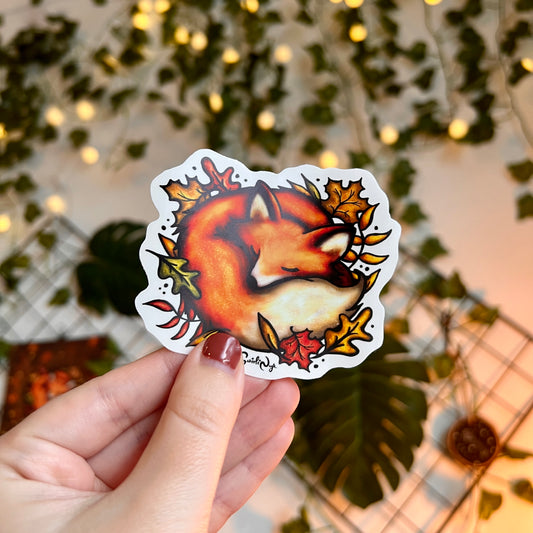 Sleeping Fox Clear Sticker