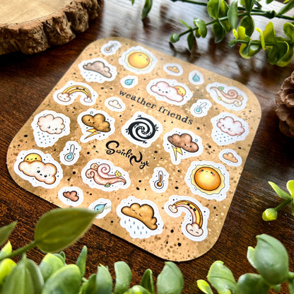 Sepia Weather Friends Sticker Sheet