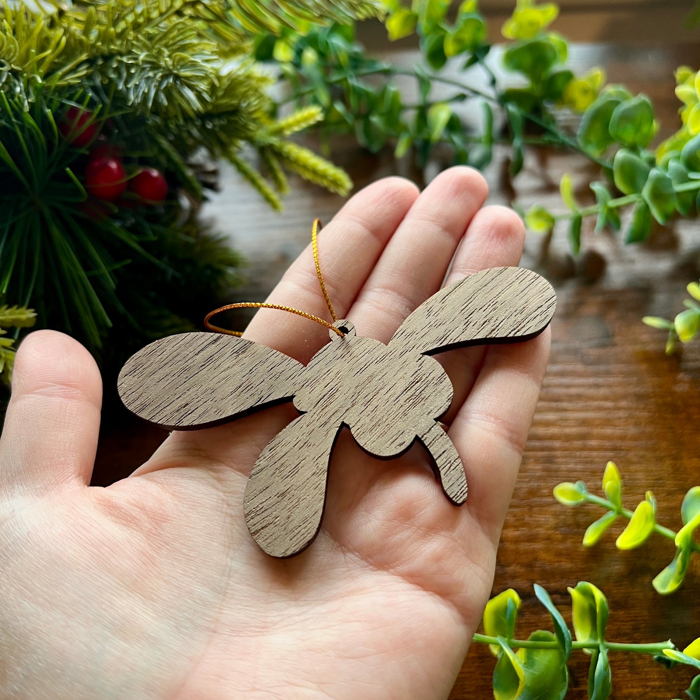 Mistletoe Berries Wooden Christmas Decoration