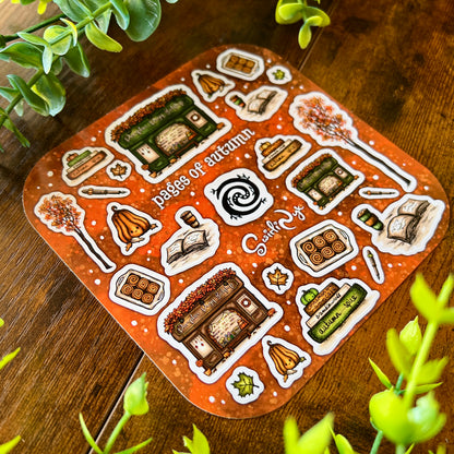 Pages of Autumn Orange Sticker Sheet